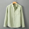 Men's linen long sleeve Chinese style cardigan in loose fit available in multiple colours
