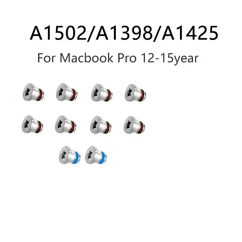 10 metal replacement screws for MacBook Pro Retina A1502 A1398 A1425 bottom shell and speaker repair.