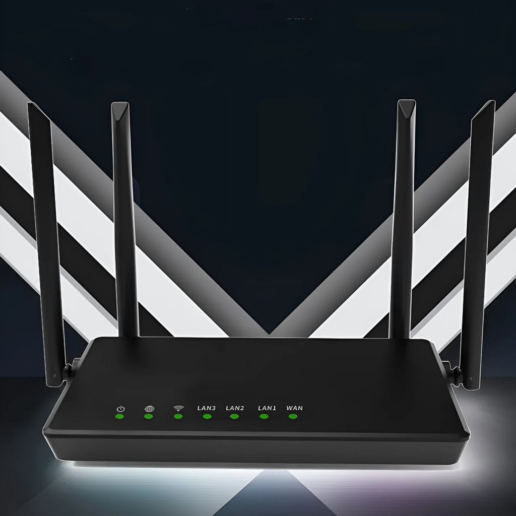 Portable WiFi router with 300m range and metal housing in white or black colour