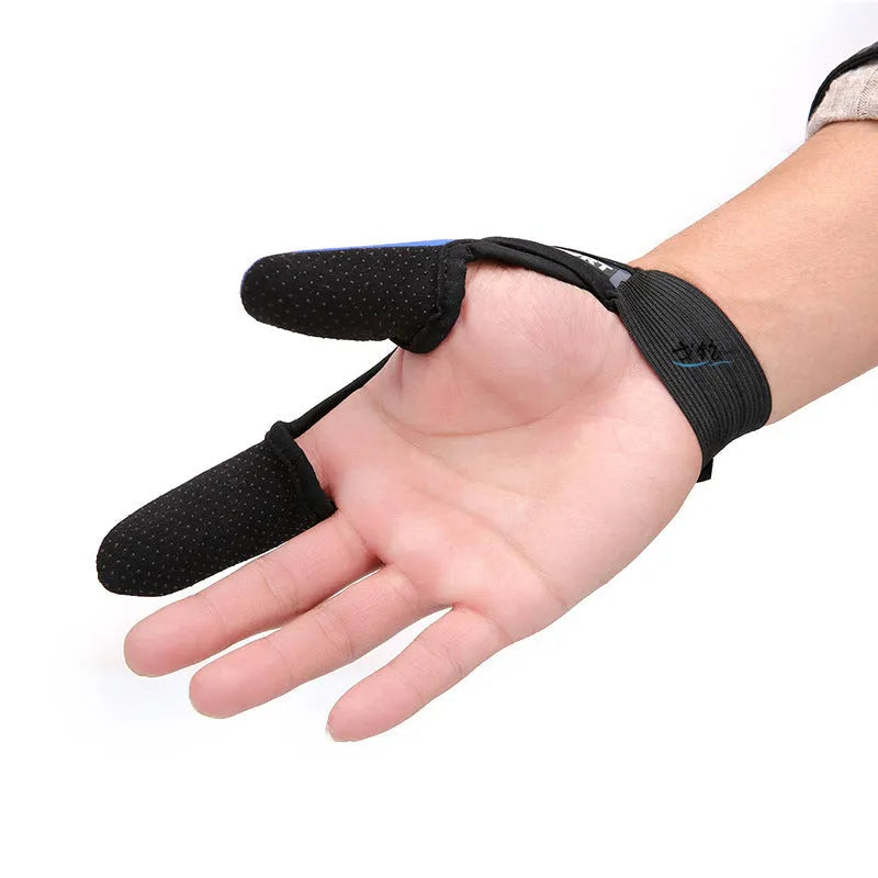Two-finger fishing gloves showing diving cloth back and microfiber palm in camouflage colour