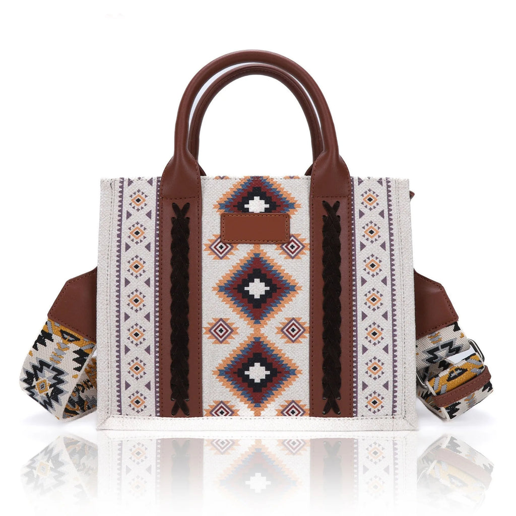 Hand-woven canvas shoulder messenger bag crossbody 27.9x21.5x13.5cm retro style beige no logo