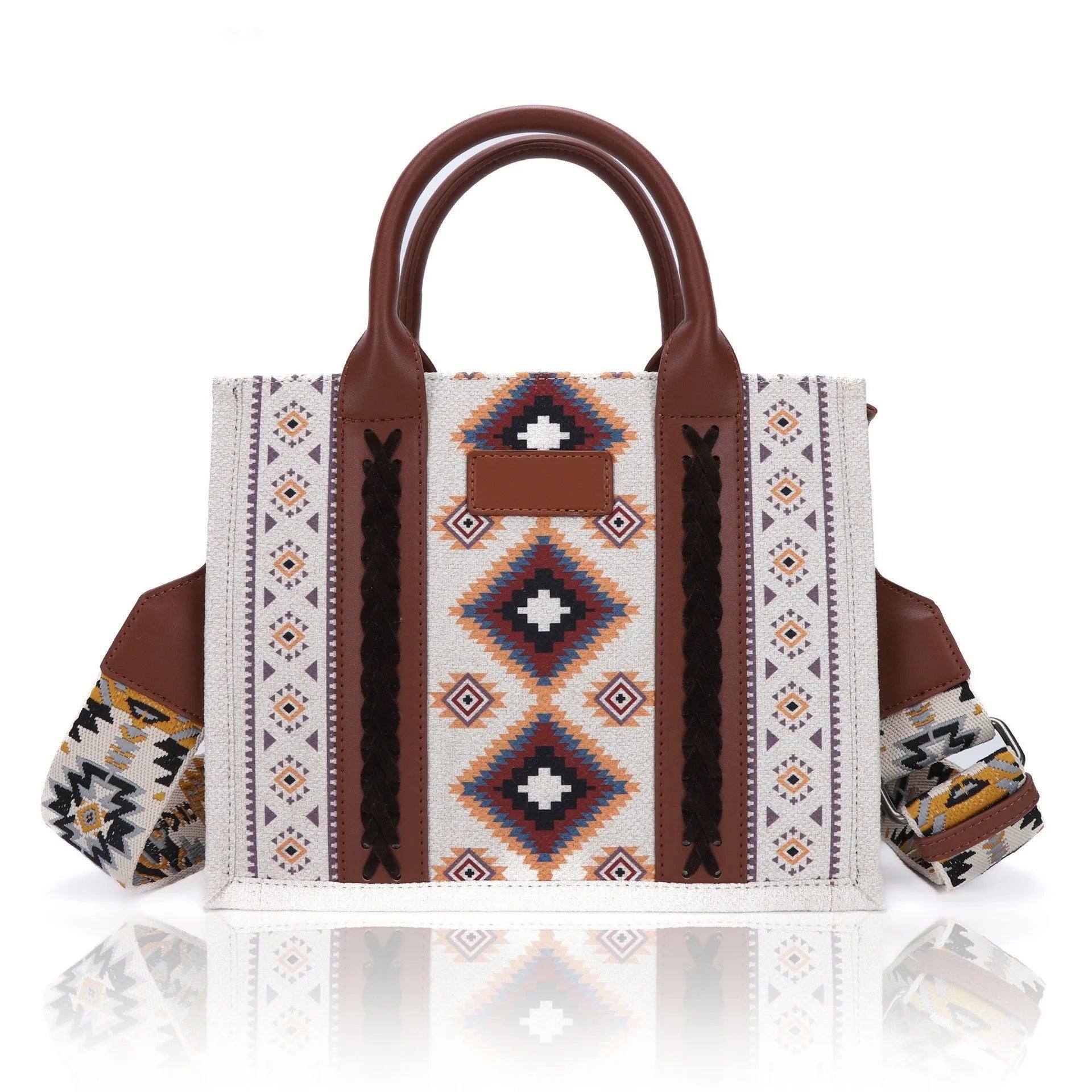 Hand-woven canvas shoulder messenger bag crossbody 27.9x21.5x13.5cm retro style beige no logo
