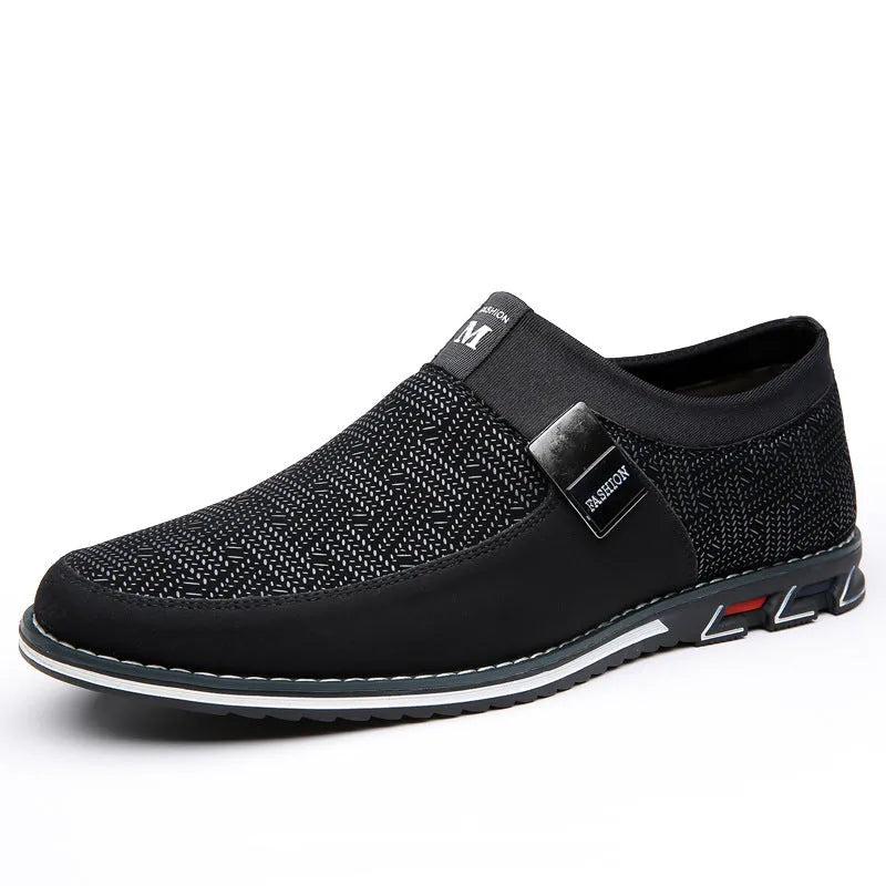 Men's casual flat low-top synthetic leather shoes in grey white with rubber sole and square toe