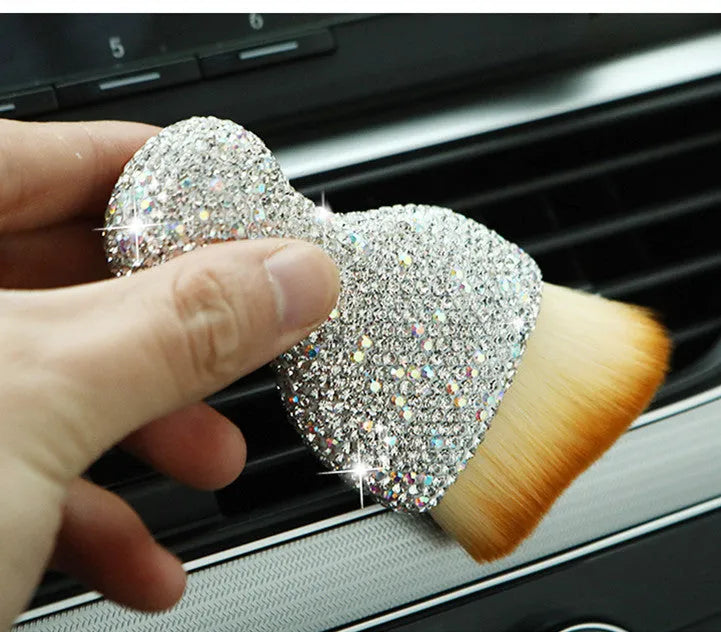 10cm car interior cleaning brush with flexible PVC bristles for dashboard and vent dust removal