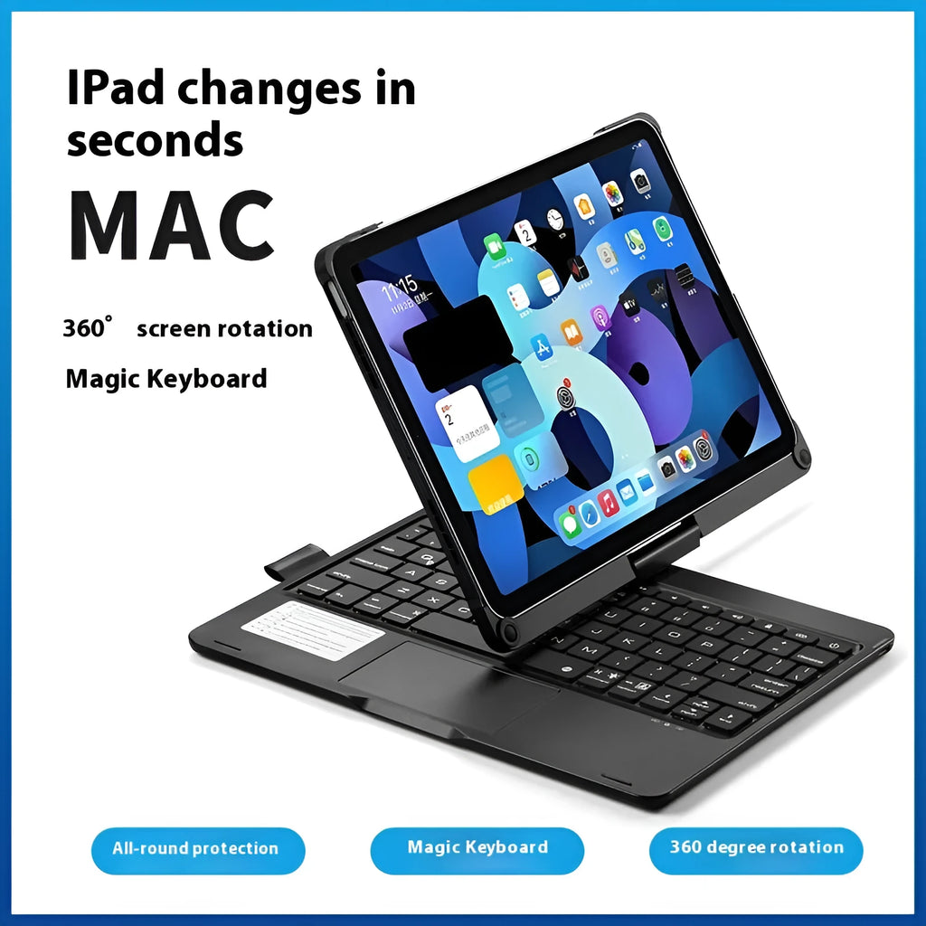 Miaocontrol Bluetooth keyboard with 360-degree rotating folio case for Apple iPad Pro 11-inch and iPad Air 10.9-inch tablets