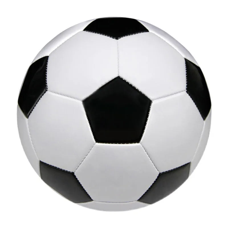 Machine-seam PVC football in three sizes with multiple colour options for youth training