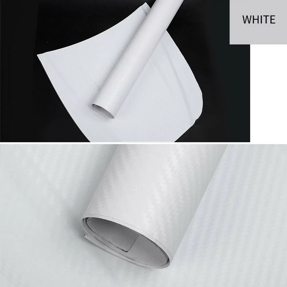 Carbon fibre sticker roll with 3D stereo texture in eight colour options for car decoration
