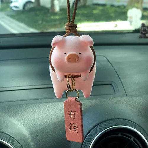 Resin cartoon pig figurine car dashboard ornament decoration