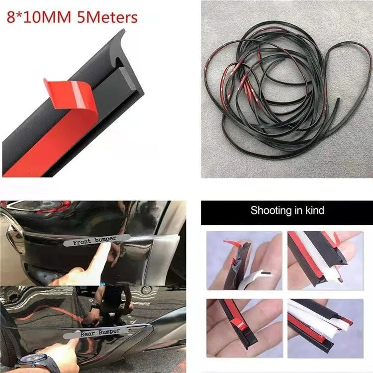 Black TPE rubber gap filler seal strip 5 metres length for car bumper