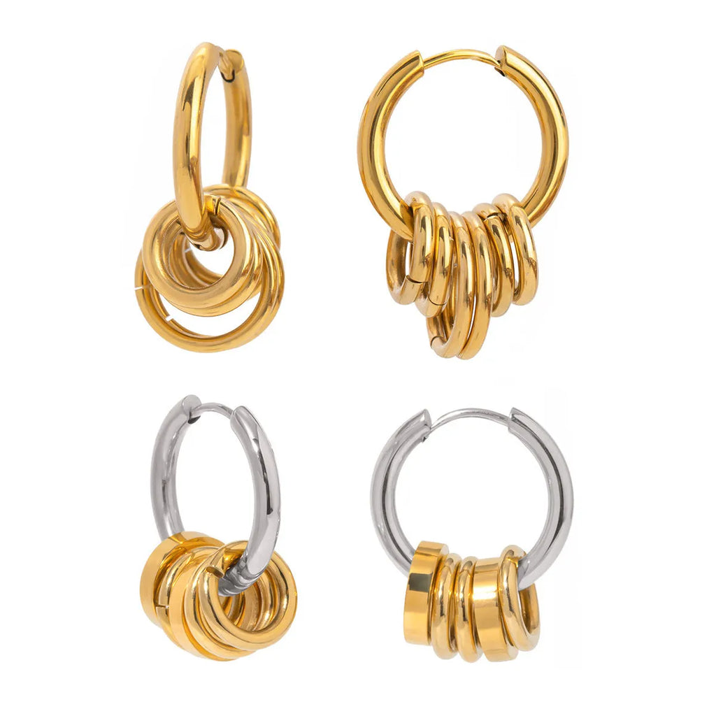 Ins style stainless steel earrings with electroplated personality colour matching in JDE2405019 hue