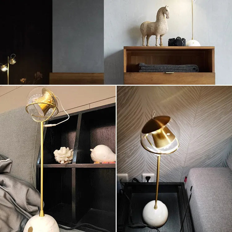 Creative glass desk lamp with dimmable touch switch showing adjustable workspace lighting