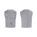 Men's solid colour lyocell vest tank top on a hanger, showing round neck collar.