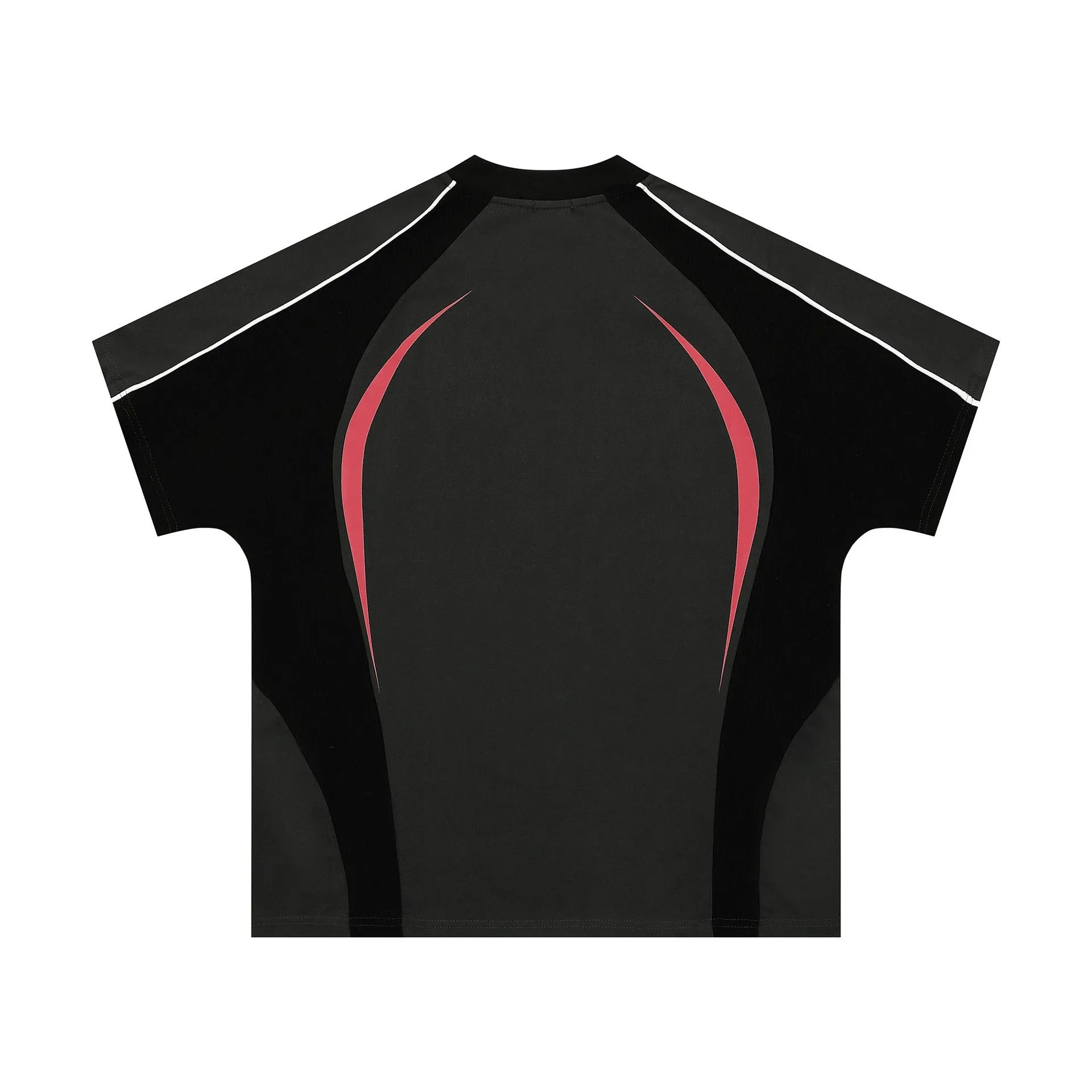 Men's loose fit black t-shirt with white letter print, short sleeves, casual pullover style
