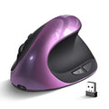 Vertical ergonomic computer mouse in black with USB connector showing side grip