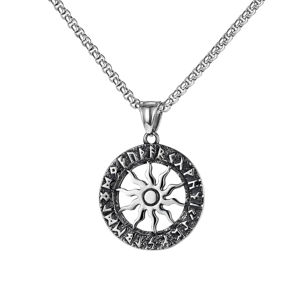 Men's silver skull necklace with detailed alloy pendant and matching chain