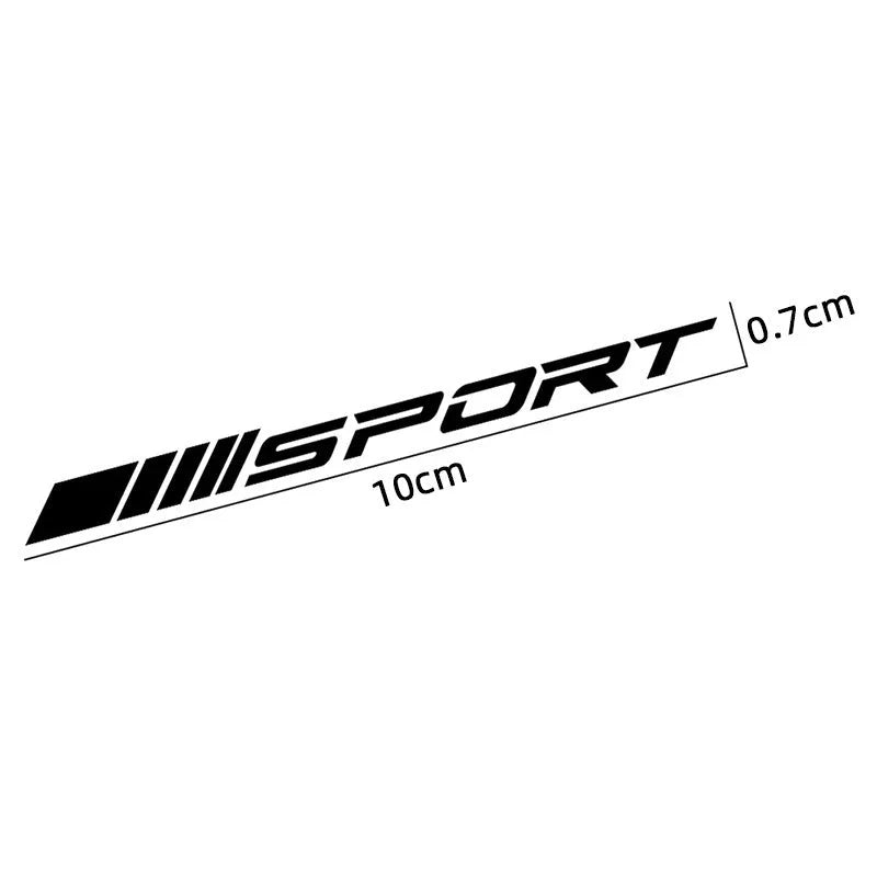 Black hollow design sports car rim sticker measuring 10cm by 0.7cm