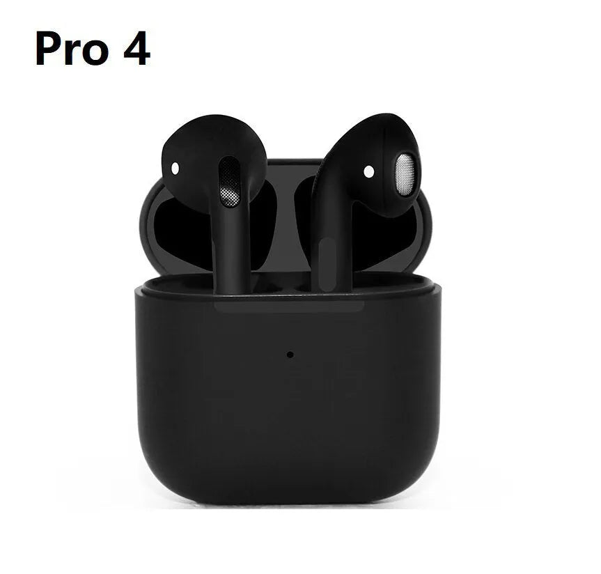 Pro4 Black and Pro4 White wireless in-ear sports Bluetooth headsets on a solid background.