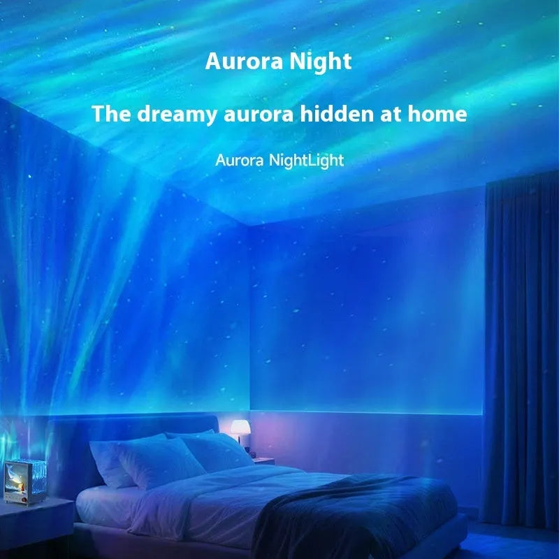 Aurora Treasure Box Atmosphere Projection Lamp showing Star Sea Whale light pattern and compact design.