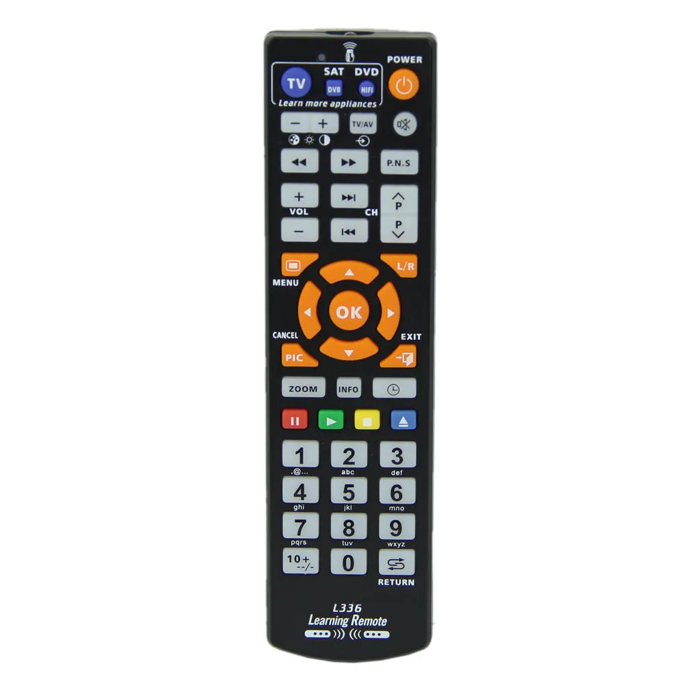 L336 black learning remote control with full key programming for audio accessories