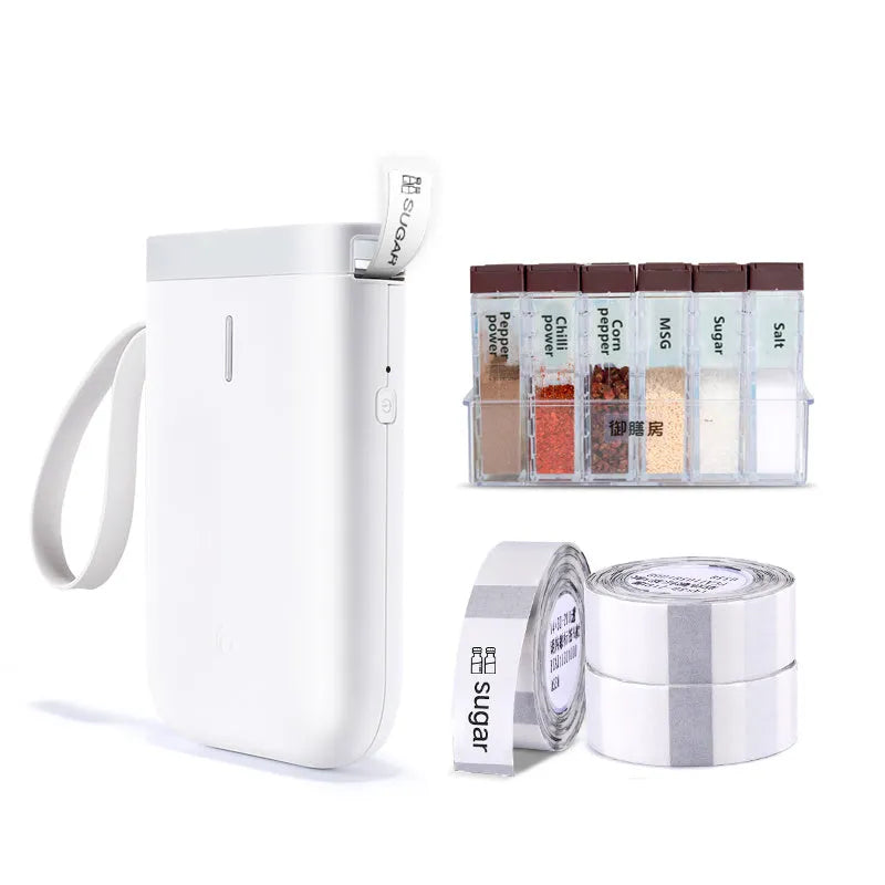 D11 Bluetooth thermal label printer in black, white, pink, green, or bundle options