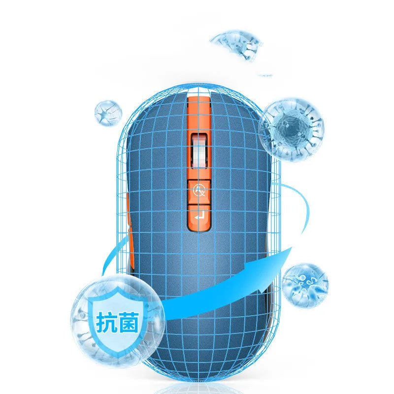 IFLYTEK wireless voice translation gaming mouse with seven buttons on a desk next to a laptop.