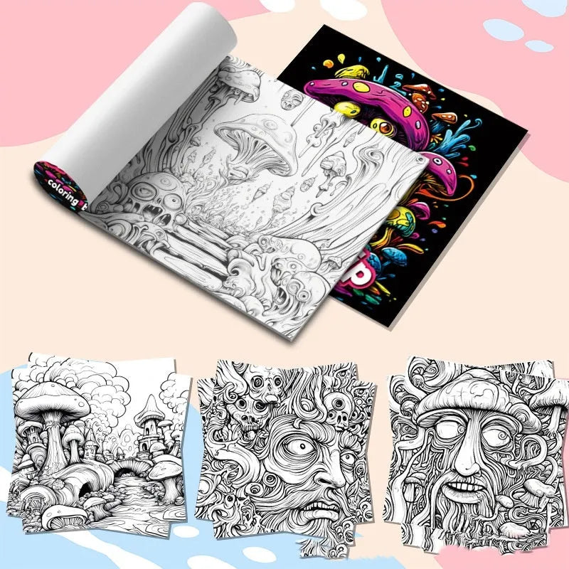Acid tour colour painting book with paper construction measuring 200mm in length