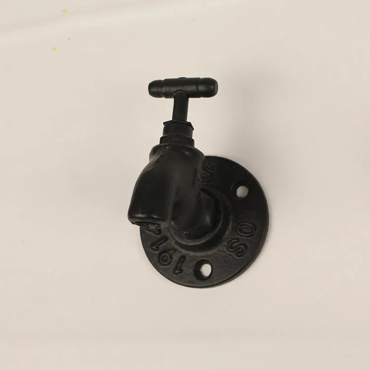 Water pipe style metal towel rack hook with polished finish in three colour options