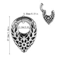 Drop-shaped stainless steel auricle ear extender with totem pattern and round hanging egg design