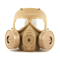 Outdoor anti-virus twin fan mask in black with transparent lens, head-mounted TPR design