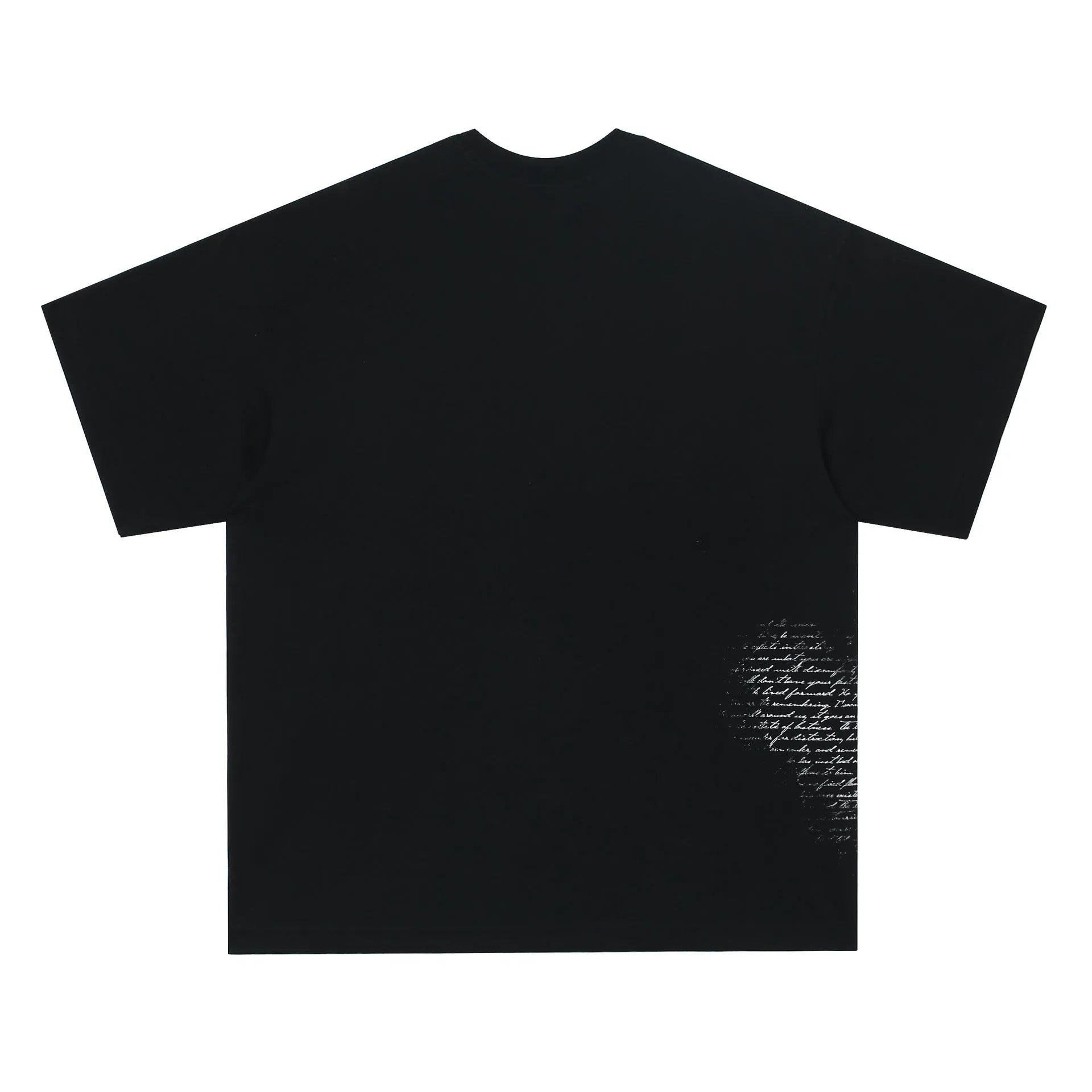 American retro hip hop gothic pure cotton T-shirt with letter pattern print in black colour