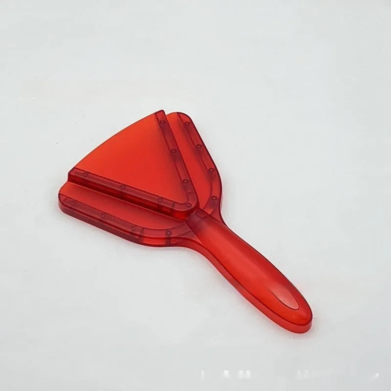 Adjustable telescopic bottle opener with non-slip handle in red, collapsed to show its size.