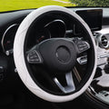 Corrugated elastic PU leather steering wheel cover for 37-38cm diameter steering wheels