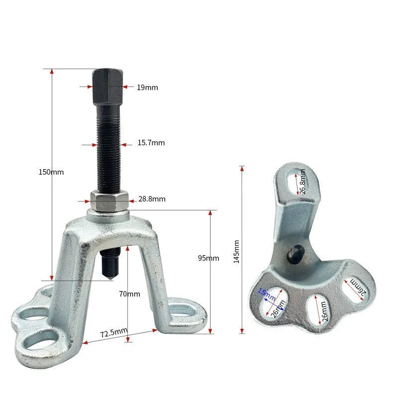 Chrome vanadium steel brake drum dismantlement tool with three style options: A for electric bikes, B for cars, C hydraulic for cars.