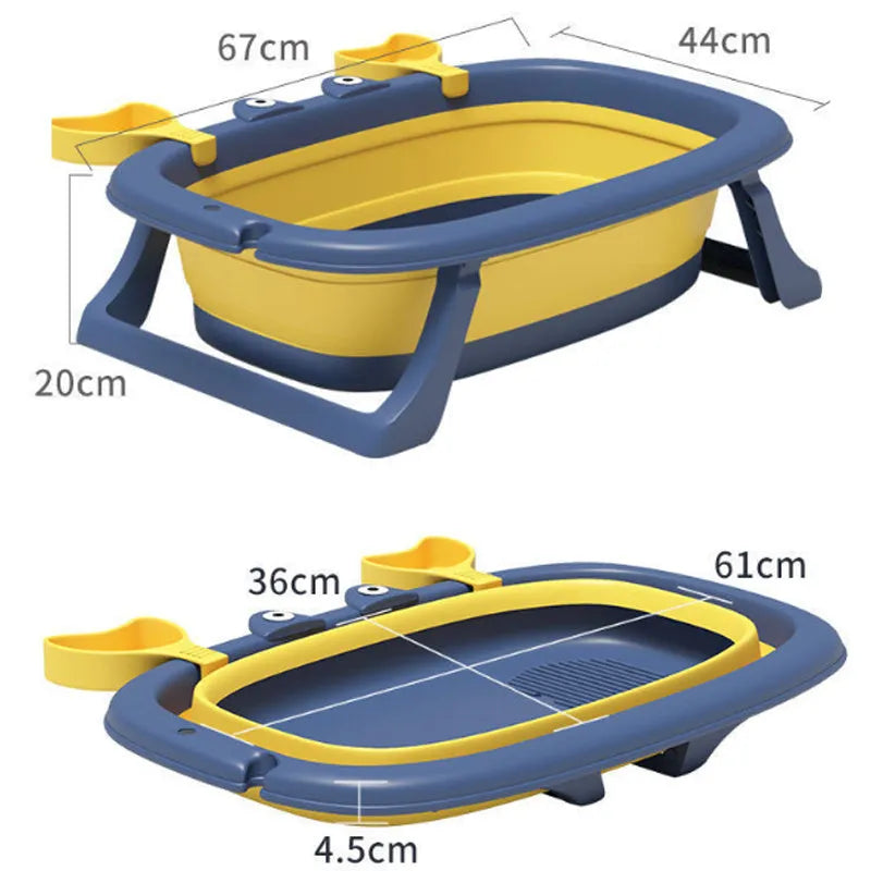 Blue foldable plastic pet tub for small dogs and cats