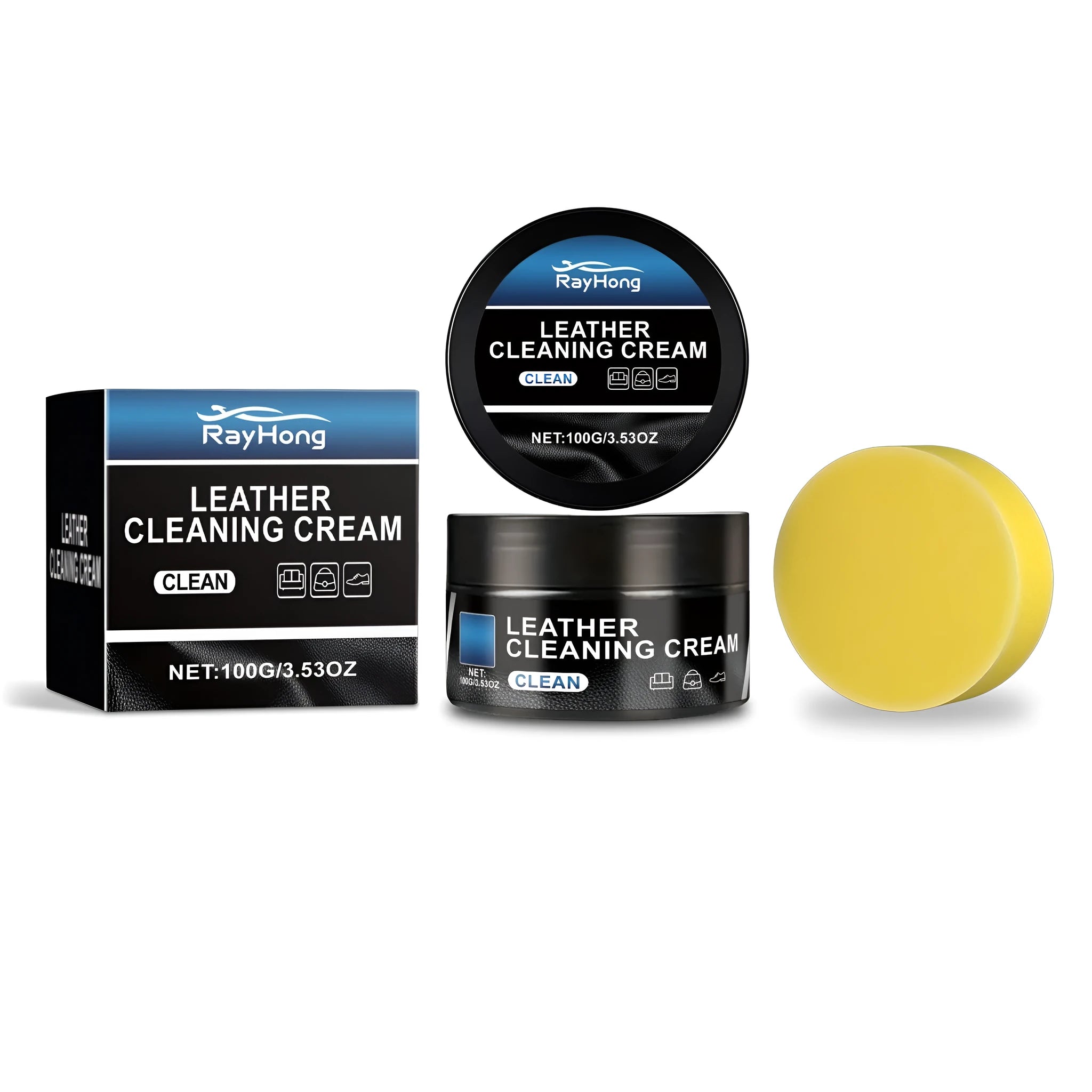 Leather Cleaning Cream 100g with Beeswax Lanolin and Coconut Oil Includes Applicator Sponge for Leather Care and Conditioning Maintaining Leather Goods Softness and Suppleness