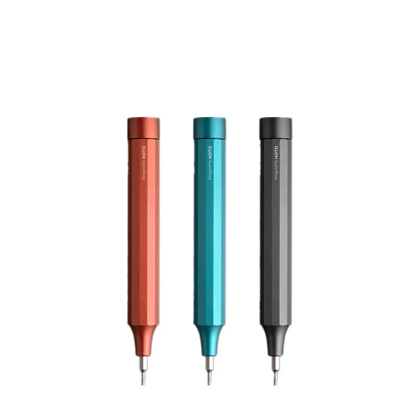 24-in-1 aluminium repair screwdriver set with magnetic bit storage, shown in green, red, and black colour options.