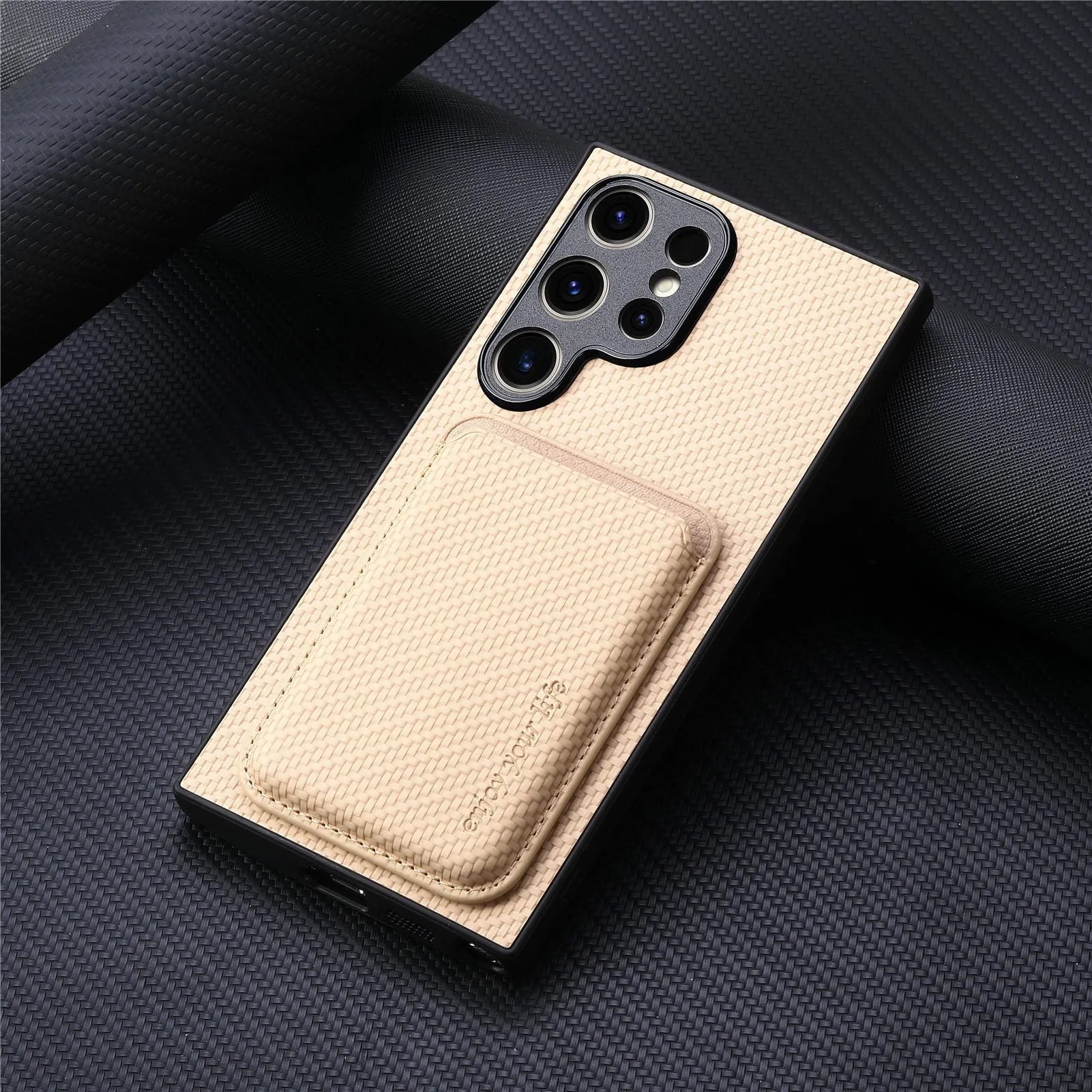 Two-in-one Magsafe card holder leather phone case for Samsung in black and other colours
