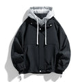 Men's loose casual polyester coat in apricot blue bottle cap colour with relaxed fit