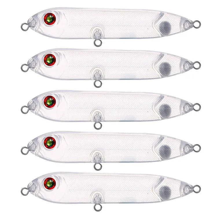 Transparent 9.5cm ABS plastic blank fishing lure body with 7mm eye openings