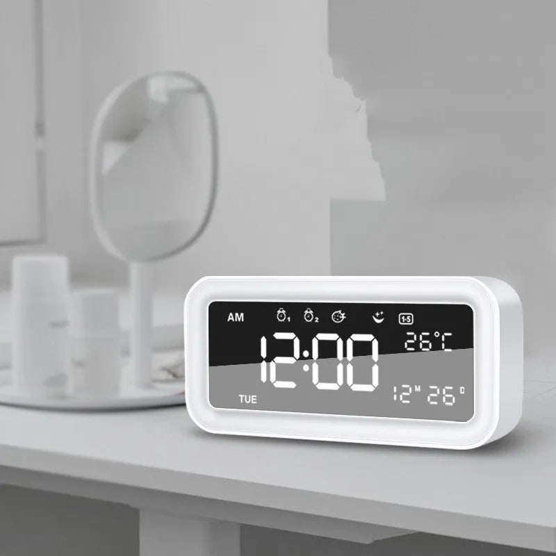 American-style rectangular blue LED atmosphere alarm clock with digital display