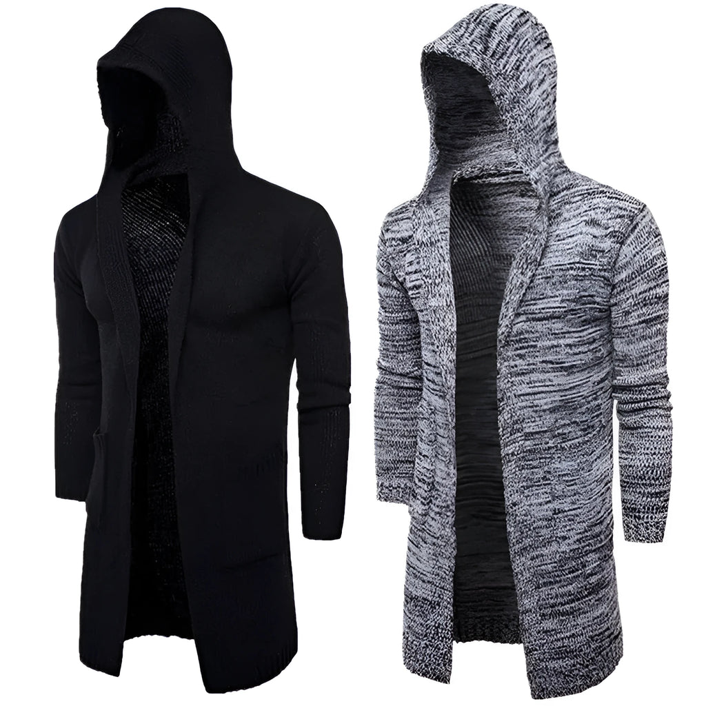 Mens wool blend cardigan sweater button front available in black and gray sizes L M XL XXL