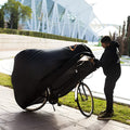 Black bicycle rain cover made from oxford cloth with reflective stripes for dustproof and rain protection outdoors