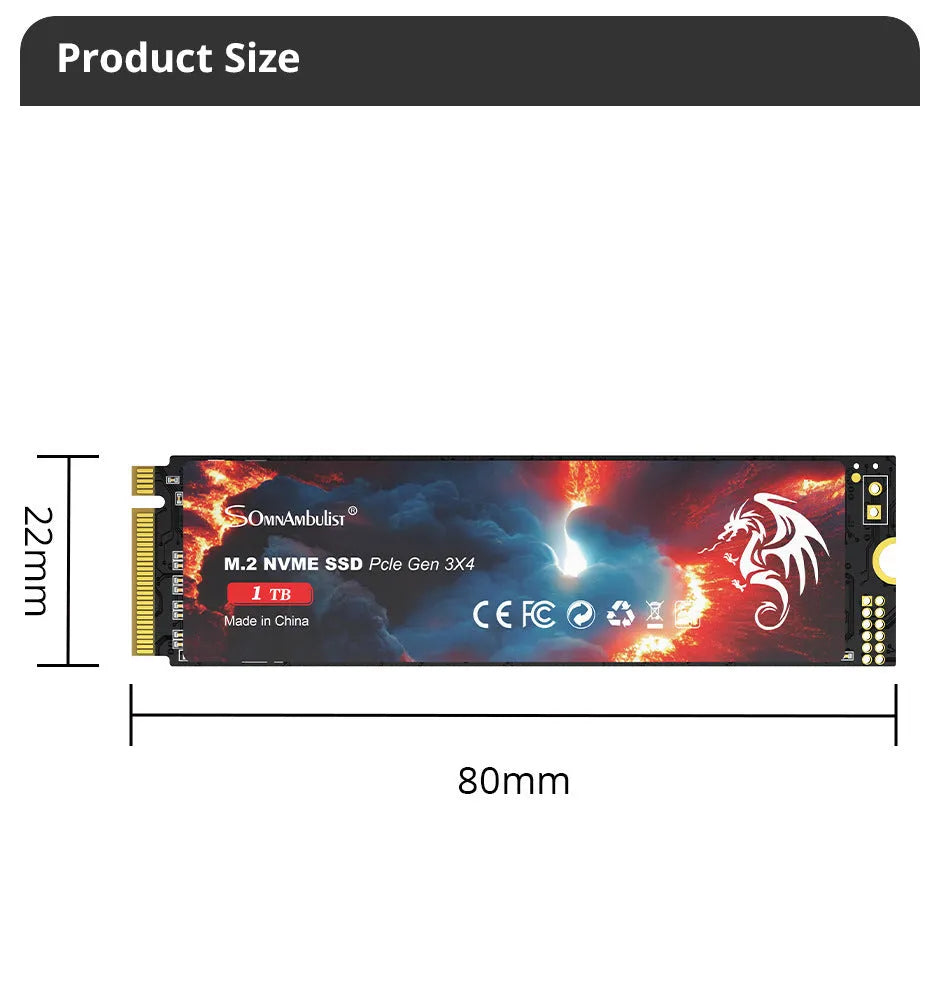 M.2 NVMe solid state drive for desktop computers in 2280 form factor.