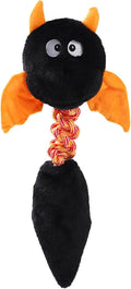 44cm plush squeaky dog toy with rabbit fleece fabric in black, green, or red colour options