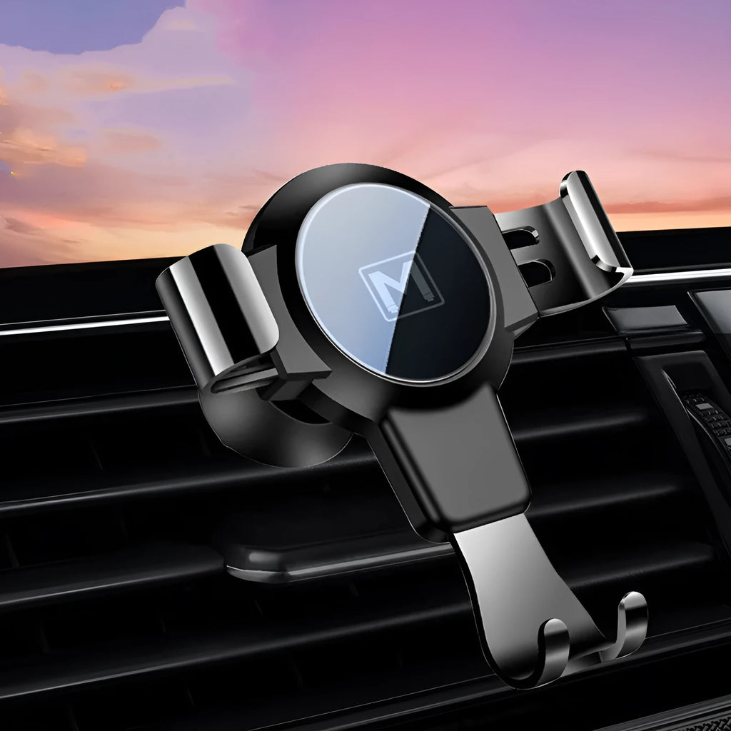 Black S4 ABS car air vent mobile phone holder for 4-6.4 inch devices.