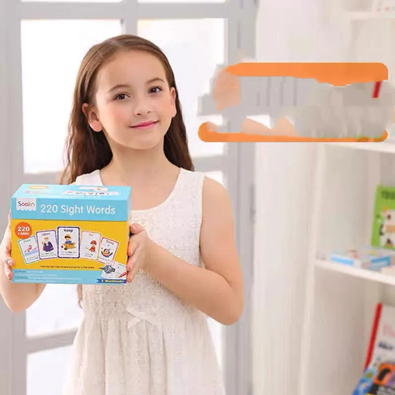 220 high frequency word gift box set with educational cards and workbooks for early childhood phonics practice
