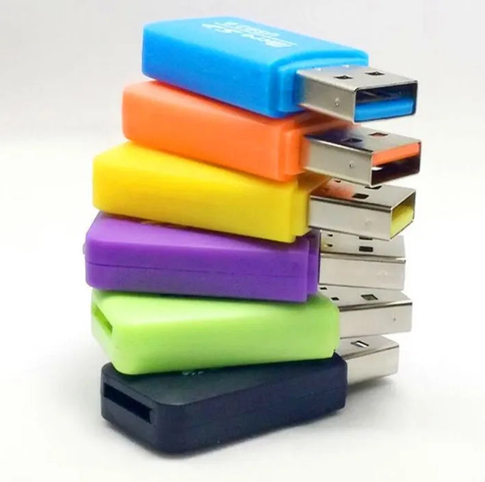 Black Mini USB TF Card Reader with SD transfer adapter for computer file transfer