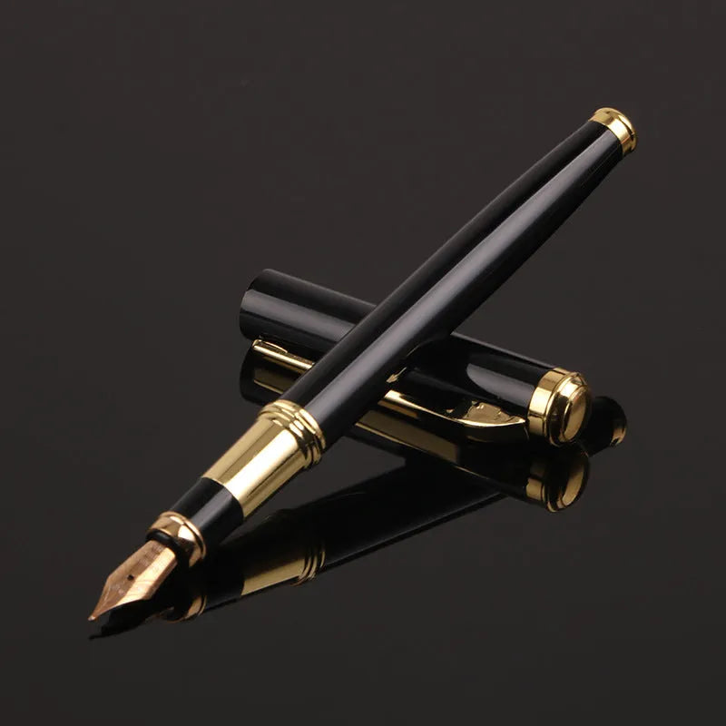 Metal fountain pen with 0.5mm iridium nib in red or black colour options