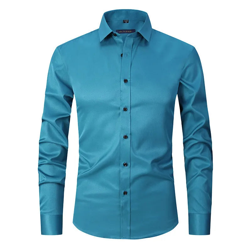 Men's stretch long sleeve work shirt in polyester available in sizes S to 3XL with multiple colour options
