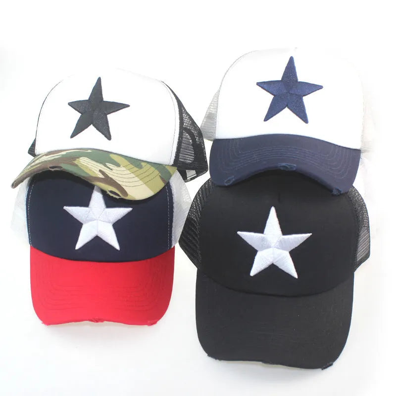 Camouflage cotton baseball cap with bell-shaped top and long curved brim